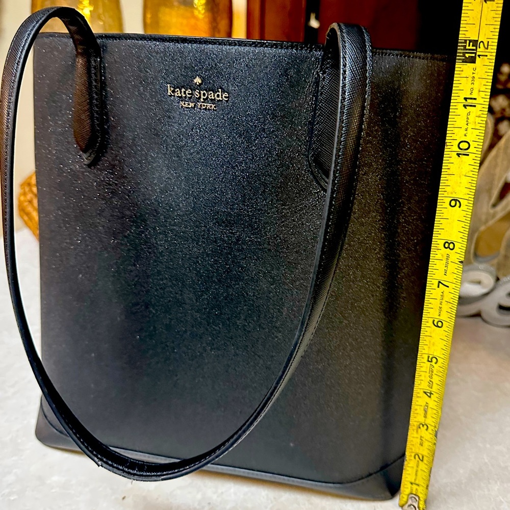 Kate Spade black glitter tote purse used